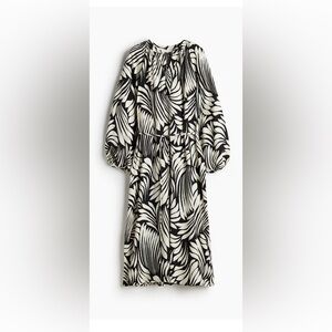 H&M Black and Cream Patterned Dress
